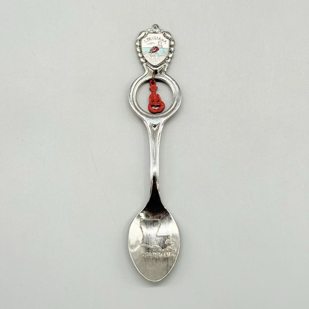 Louisiana The Pelican State Silver Vintage Mini Souvenir Spoon 4.5"